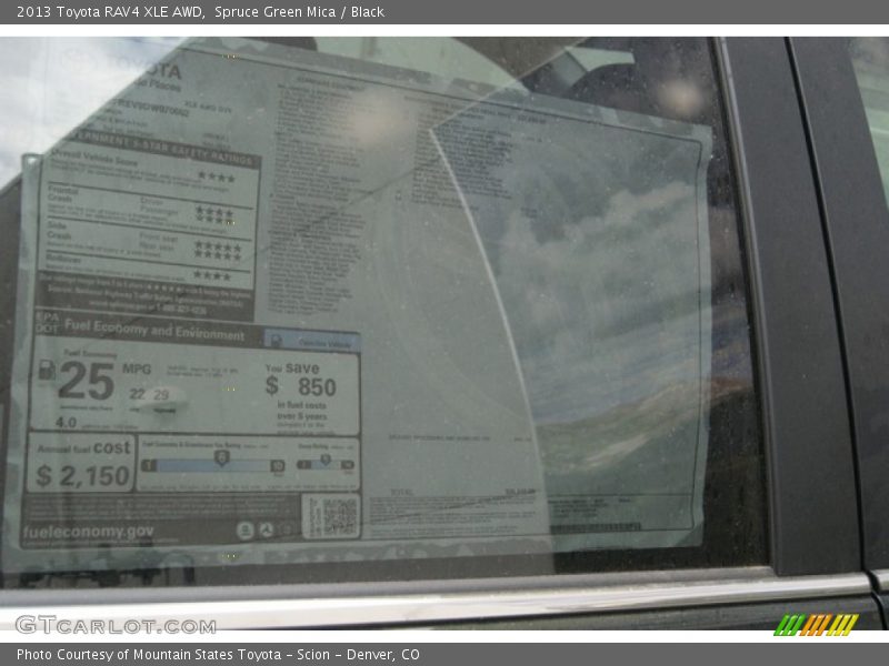 Spruce Green Mica / Black 2013 Toyota RAV4 XLE AWD