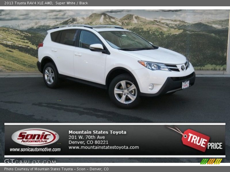 Super White / Black 2013 Toyota RAV4 XLE AWD