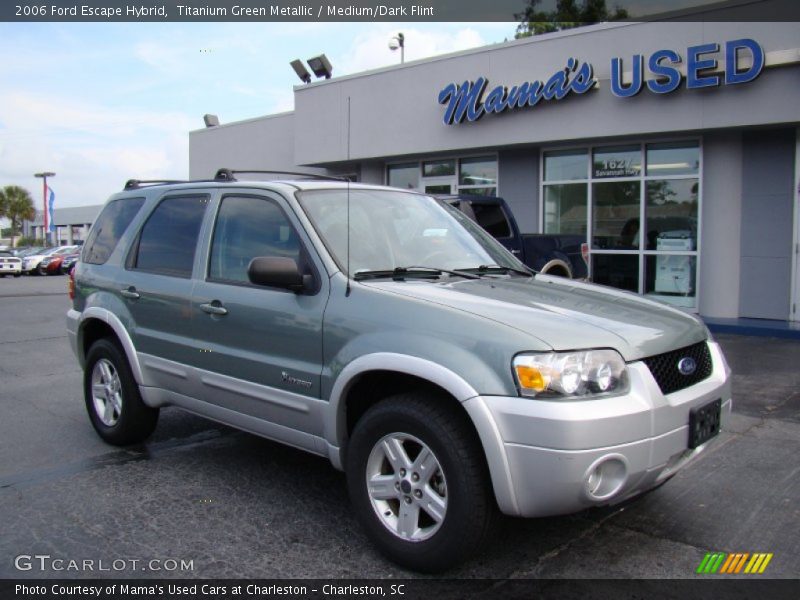 Titanium Green Metallic / Medium/Dark Flint 2006 Ford Escape Hybrid