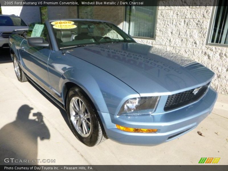 Windveil Blue Metallic / Dark Charcoal 2005 Ford Mustang V6 Premium Convertible