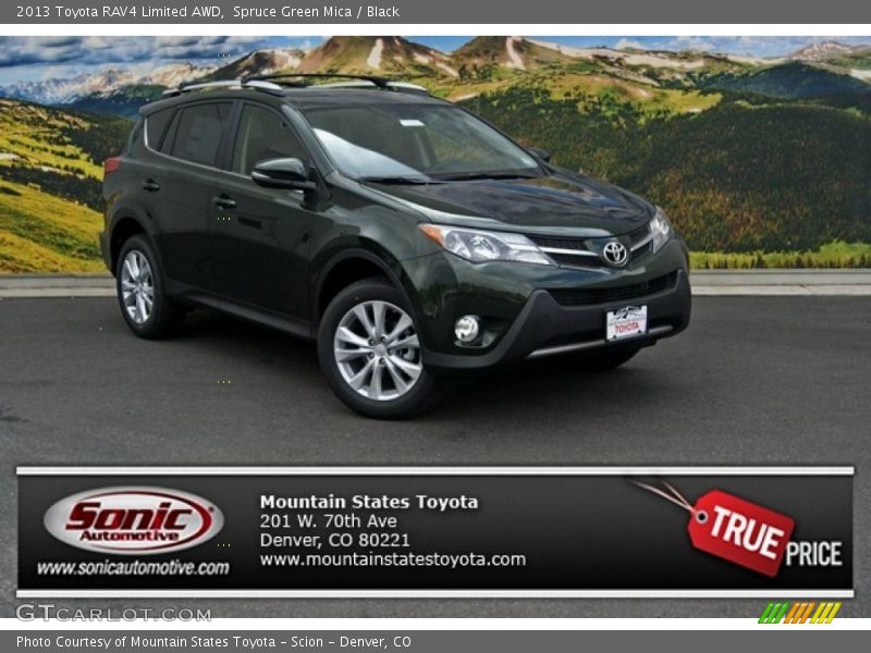 Spruce Green Mica / Black 2013 Toyota RAV4 Limited AWD