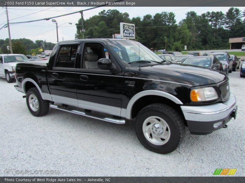 Black / Medium Parchment Beige 2003 Ford F150 Lariat SuperCrew 4x4