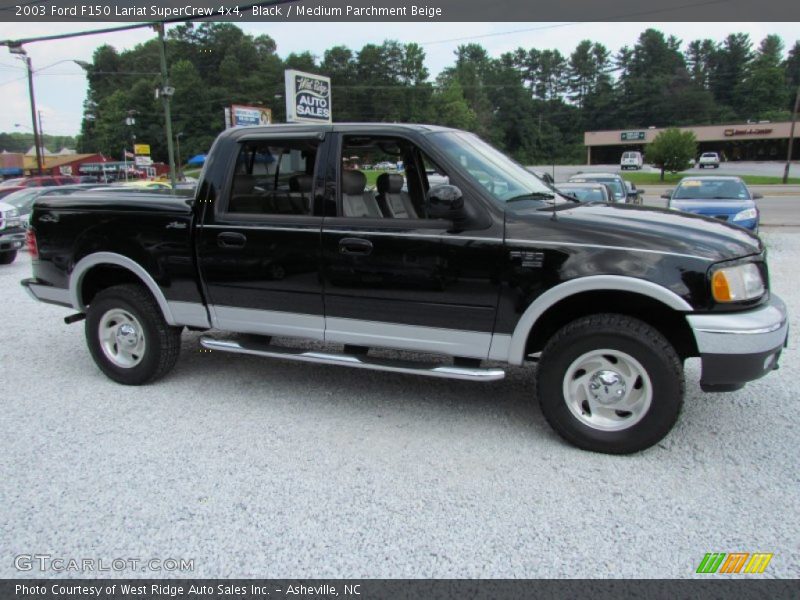 Black / Medium Parchment Beige 2003 Ford F150 Lariat SuperCrew 4x4