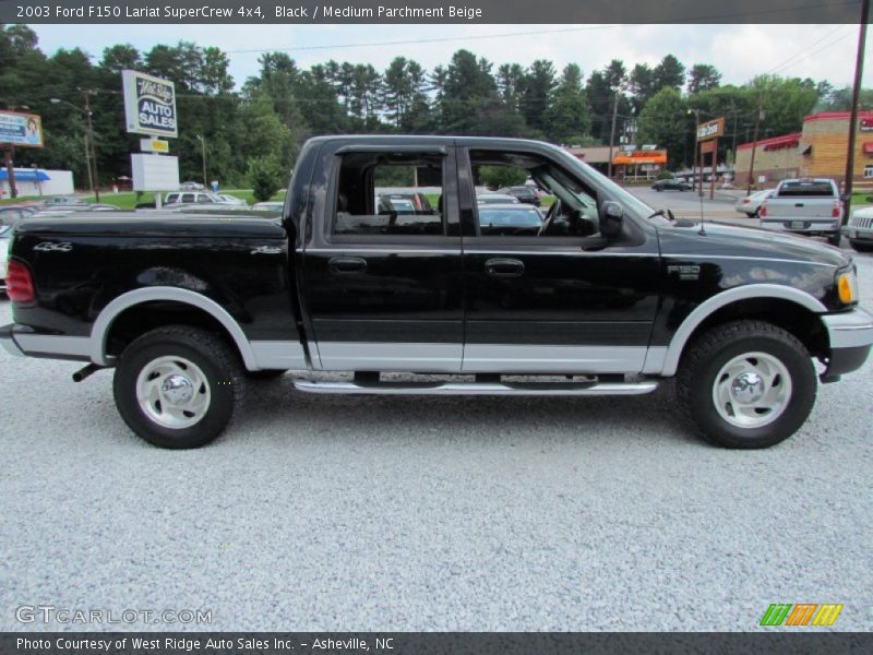 Black / Medium Parchment Beige 2003 Ford F150 Lariat SuperCrew 4x4