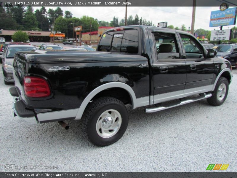 Black / Medium Parchment Beige 2003 Ford F150 Lariat SuperCrew 4x4