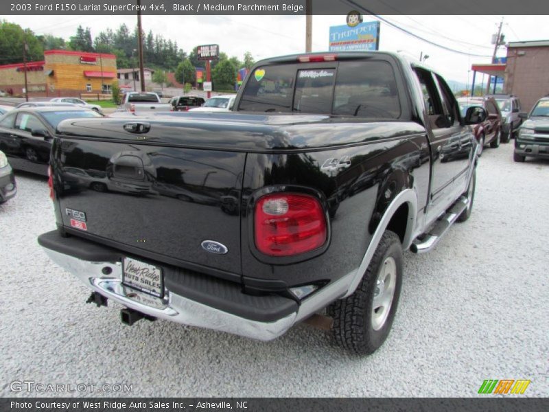 Black / Medium Parchment Beige 2003 Ford F150 Lariat SuperCrew 4x4