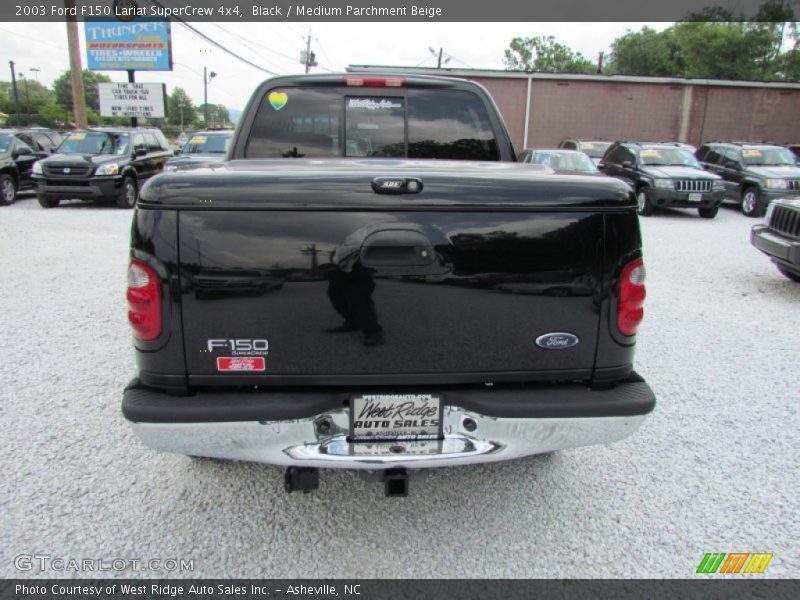 Black / Medium Parchment Beige 2003 Ford F150 Lariat SuperCrew 4x4