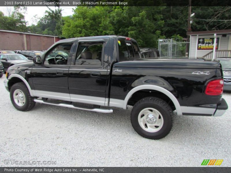 Black / Medium Parchment Beige 2003 Ford F150 Lariat SuperCrew 4x4