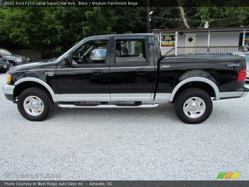 Black / Medium Parchment Beige 2003 Ford F150 Lariat SuperCrew 4x4