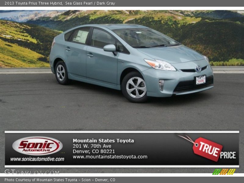 Sea Glass Pearl / Dark Gray 2013 Toyota Prius Three Hybrid