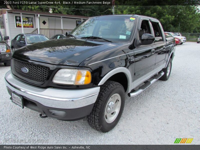 Black / Medium Parchment Beige 2003 Ford F150 Lariat SuperCrew 4x4