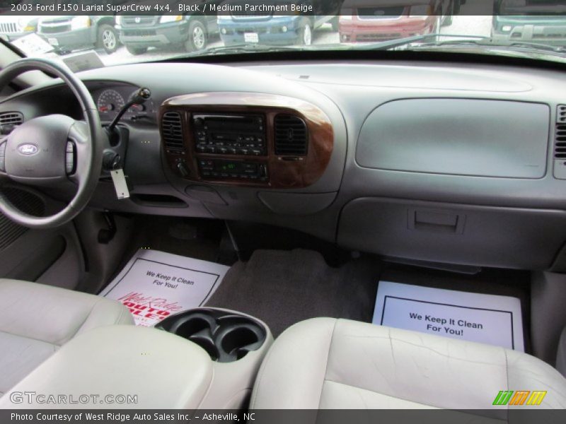 Black / Medium Parchment Beige 2003 Ford F150 Lariat SuperCrew 4x4