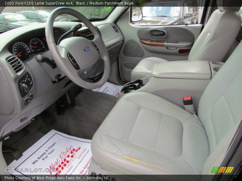 Black / Medium Parchment Beige 2003 Ford F150 Lariat SuperCrew 4x4
