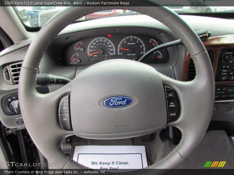 Black / Medium Parchment Beige 2003 Ford F150 Lariat SuperCrew 4x4