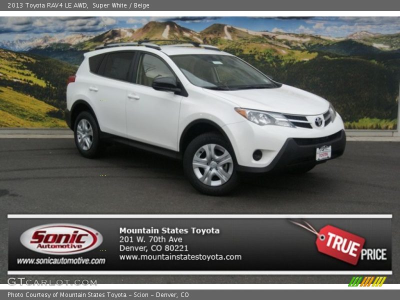 Super White / Beige 2013 Toyota RAV4 LE AWD