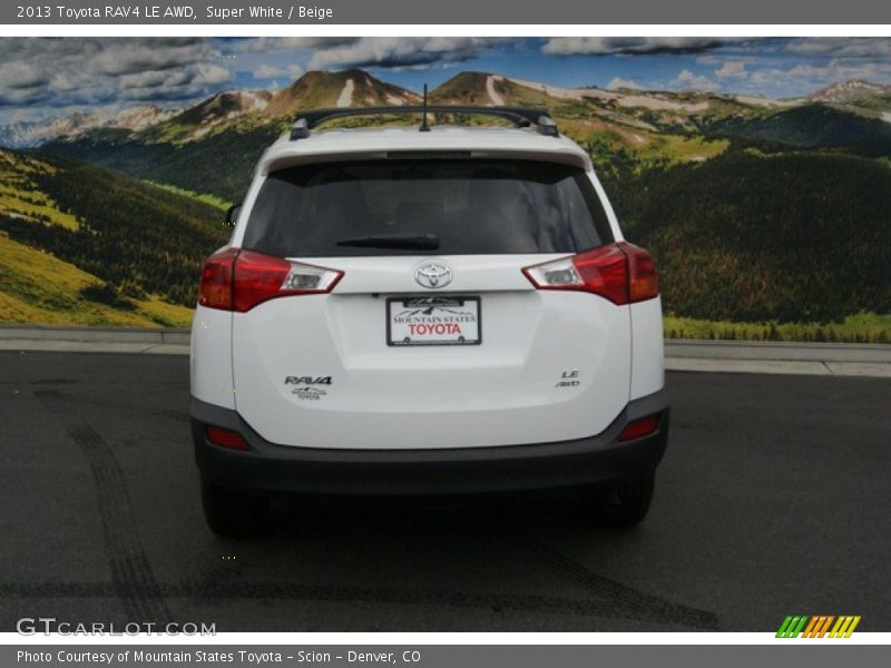 Super White / Beige 2013 Toyota RAV4 LE AWD