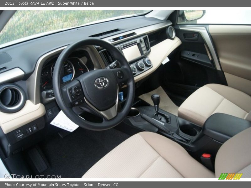 Super White / Beige 2013 Toyota RAV4 LE AWD