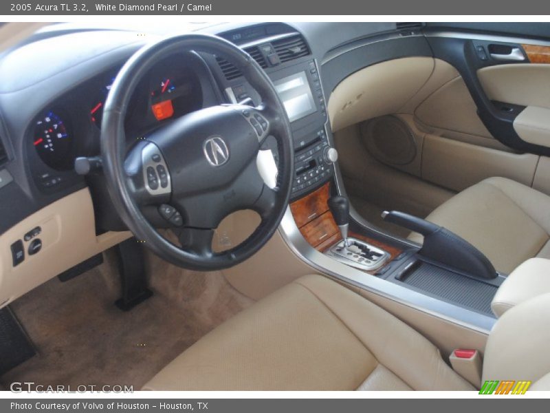 White Diamond Pearl / Camel 2005 Acura TL 3.2