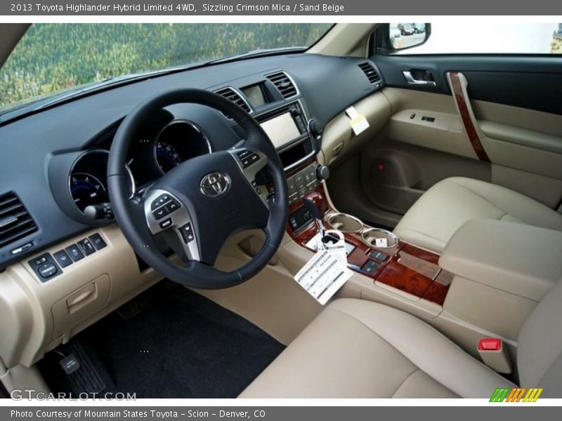 Sizzling Crimson Mica / Sand Beige 2013 Toyota Highlander Hybrid Limited 4WD