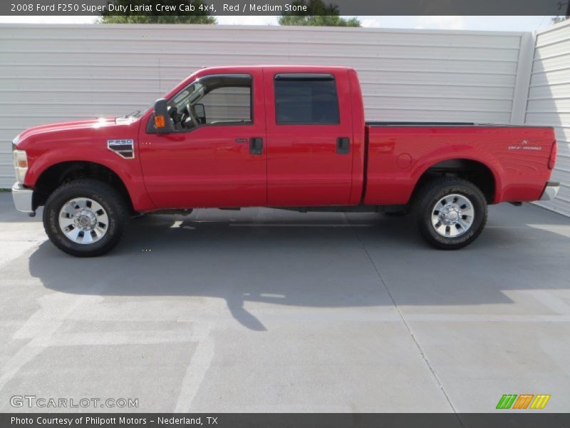 Red / Medium Stone 2008 Ford F250 Super Duty Lariat Crew Cab 4x4