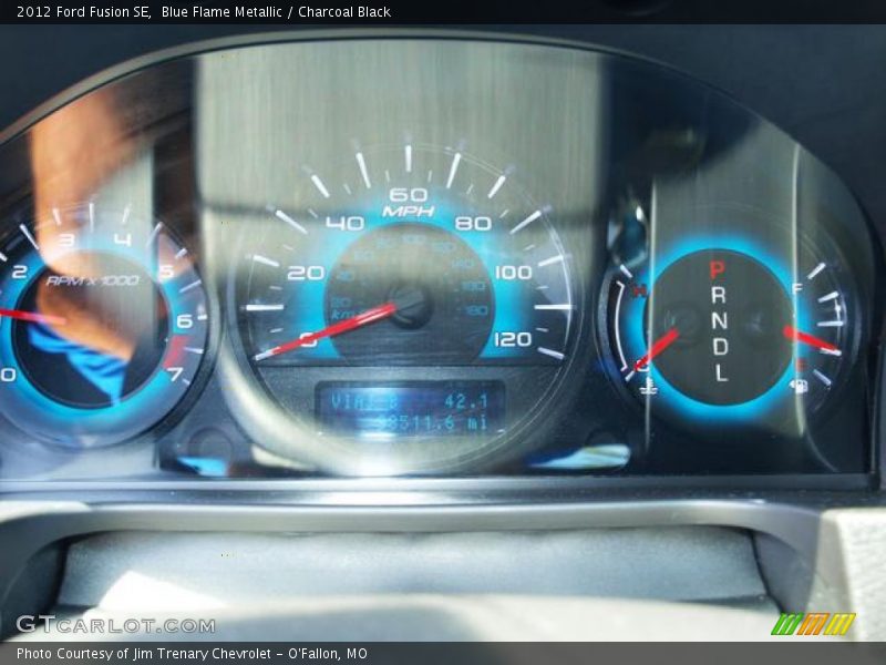 Blue Flame Metallic / Charcoal Black 2012 Ford Fusion SE
