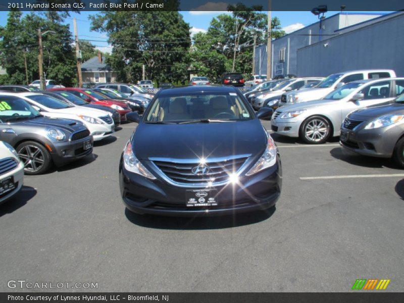 Pacific Blue Pearl / Camel 2011 Hyundai Sonata GLS