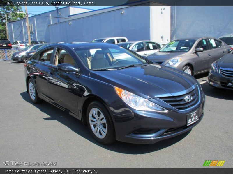 Pacific Blue Pearl / Camel 2011 Hyundai Sonata GLS