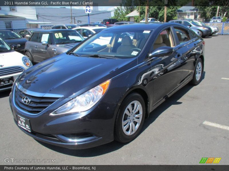Pacific Blue Pearl / Camel 2011 Hyundai Sonata GLS