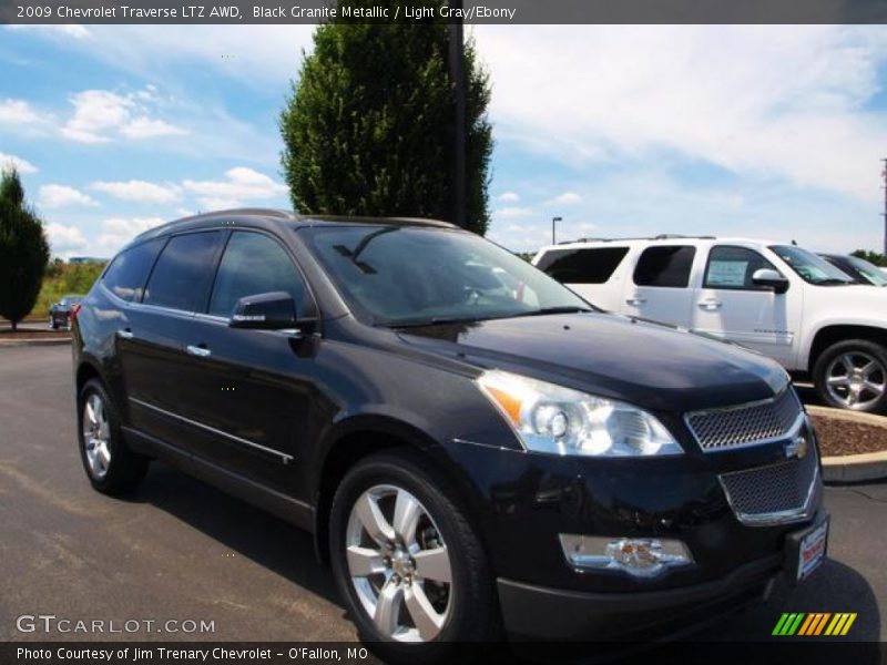 Black Granite Metallic / Light Gray/Ebony 2009 Chevrolet Traverse LTZ AWD