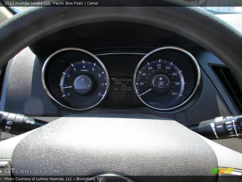 Pacific Blue Pearl / Camel 2011 Hyundai Sonata GLS