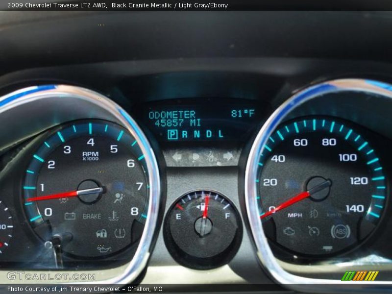 Black Granite Metallic / Light Gray/Ebony 2009 Chevrolet Traverse LTZ AWD