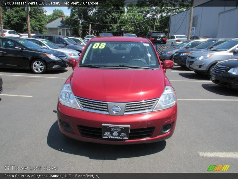 Red Alert / Charcoal 2008 Nissan Versa 1.8 S Sedan
