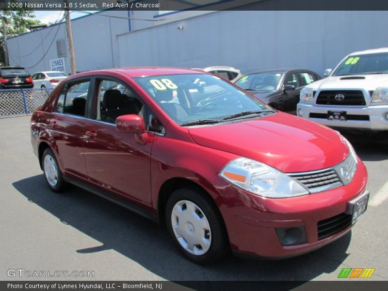 Red Alert / Charcoal 2008 Nissan Versa 1.8 S Sedan