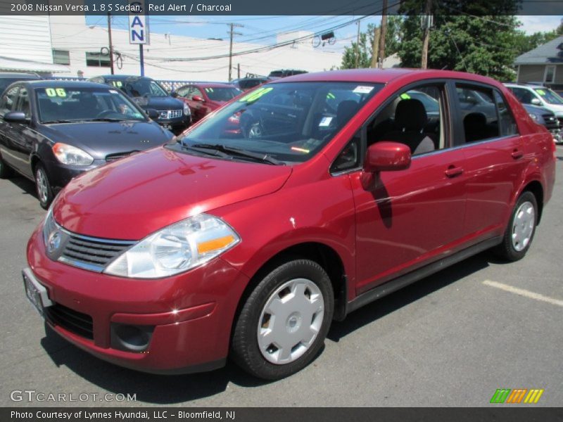 Red Alert / Charcoal 2008 Nissan Versa 1.8 S Sedan