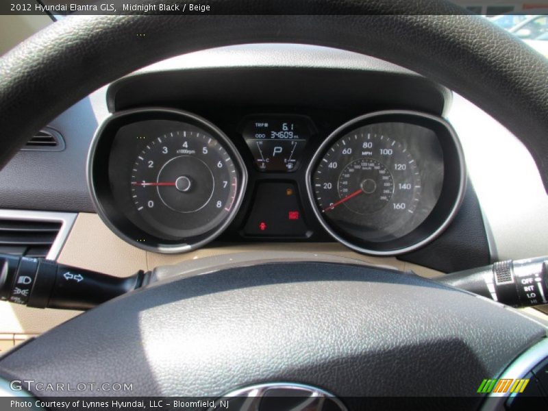 Midnight Black / Beige 2012 Hyundai Elantra GLS
