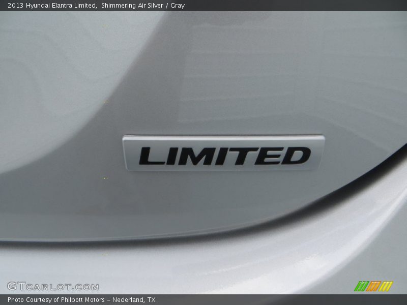 Shimmering Air Silver / Gray 2013 Hyundai Elantra Limited