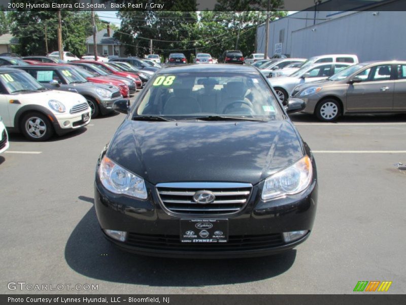 Black Pearl / Gray 2008 Hyundai Elantra GLS Sedan