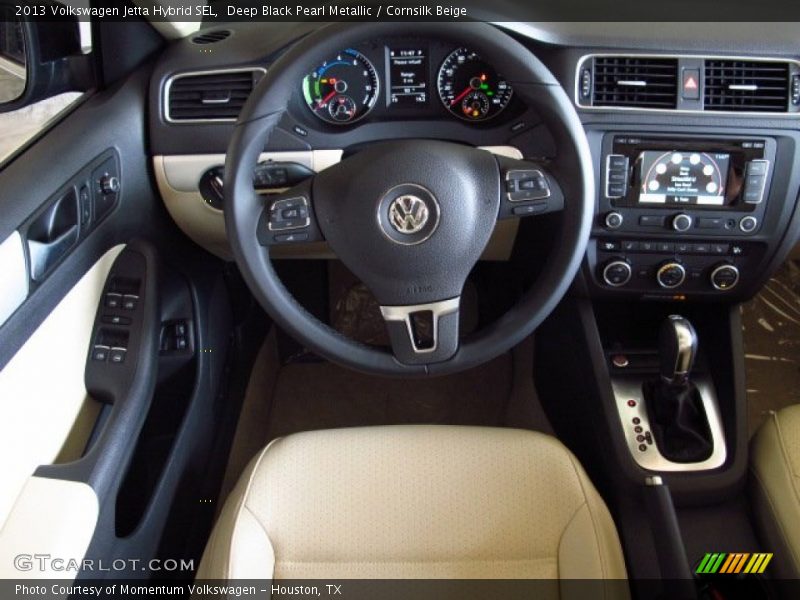 Deep Black Pearl Metallic / Cornsilk Beige 2013 Volkswagen Jetta Hybrid SEL