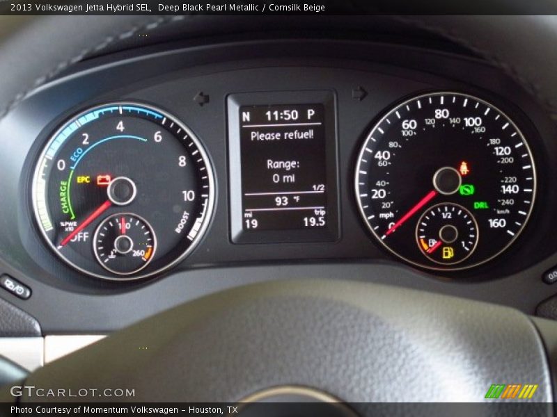 Deep Black Pearl Metallic / Cornsilk Beige 2013 Volkswagen Jetta Hybrid SEL