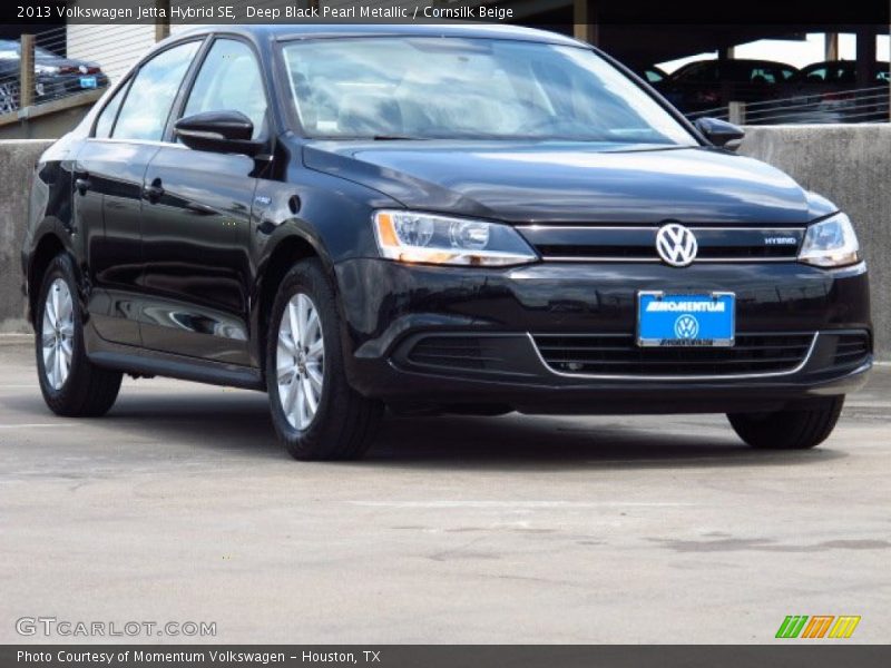 Deep Black Pearl Metallic / Cornsilk Beige 2013 Volkswagen Jetta Hybrid SE