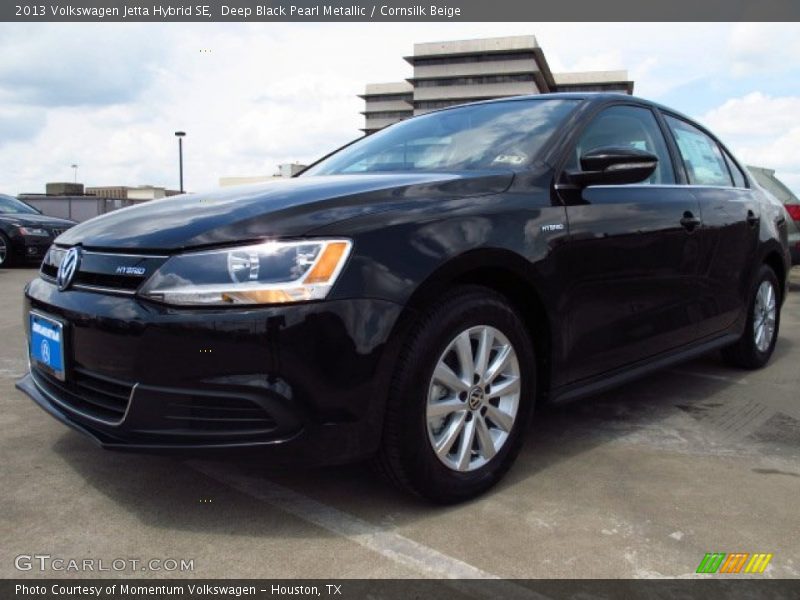 Deep Black Pearl Metallic / Cornsilk Beige 2013 Volkswagen Jetta Hybrid SE
