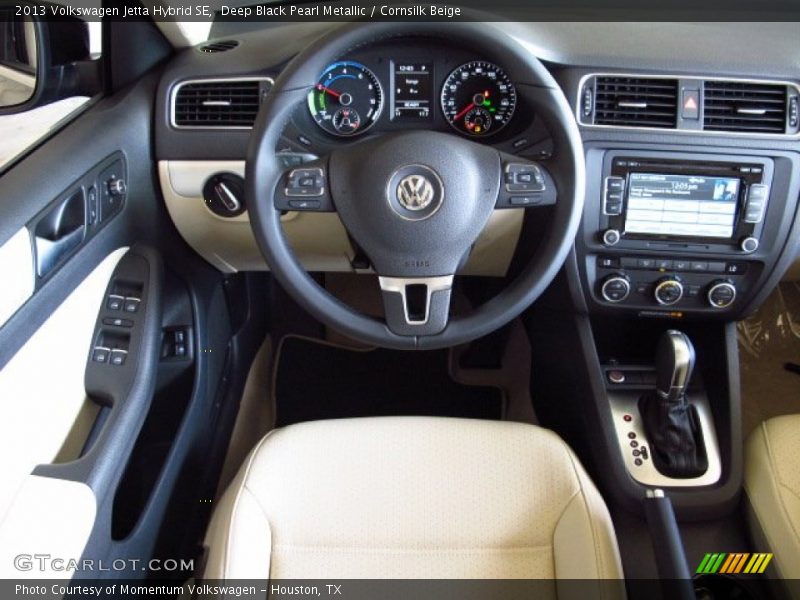 Deep Black Pearl Metallic / Cornsilk Beige 2013 Volkswagen Jetta Hybrid SE
