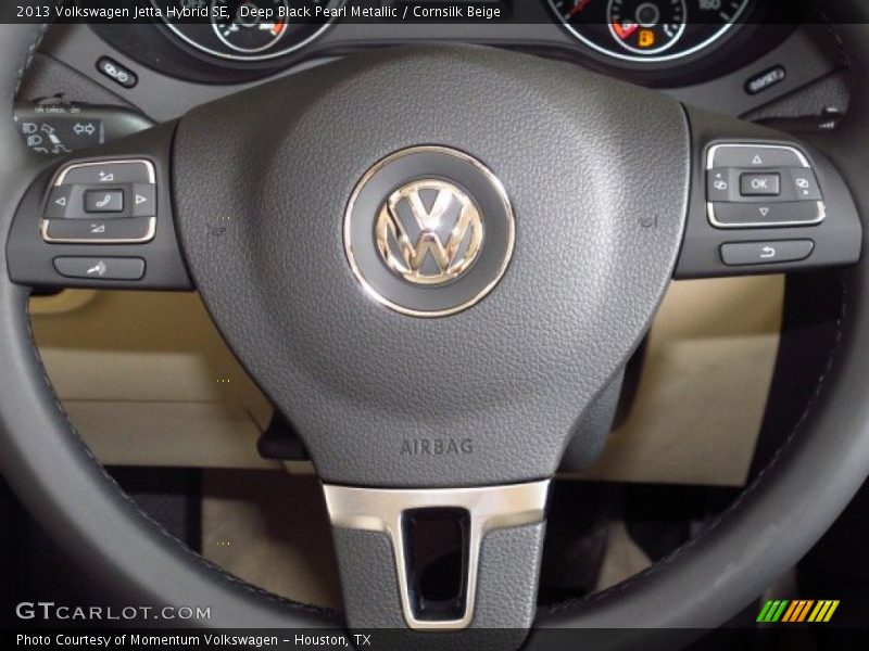 Deep Black Pearl Metallic / Cornsilk Beige 2013 Volkswagen Jetta Hybrid SE