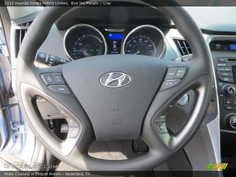 Blue Sky Metallic / Gray 2013 Hyundai Sonata Hybrid Limited