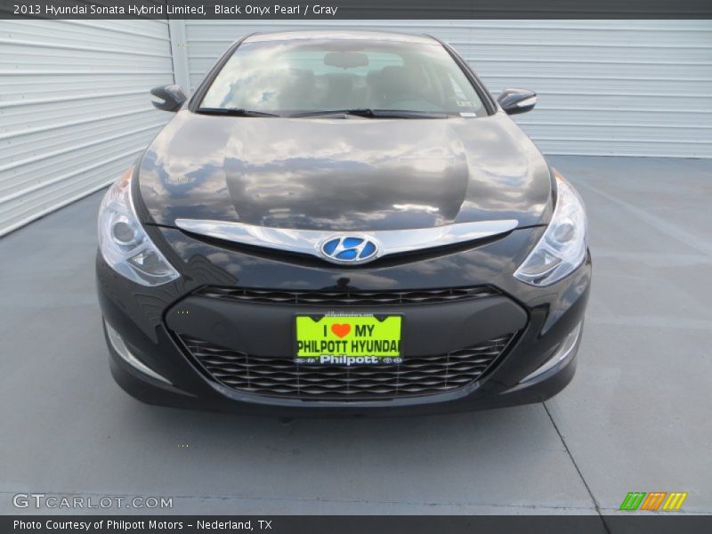 Black Onyx Pearl / Gray 2013 Hyundai Sonata Hybrid Limited