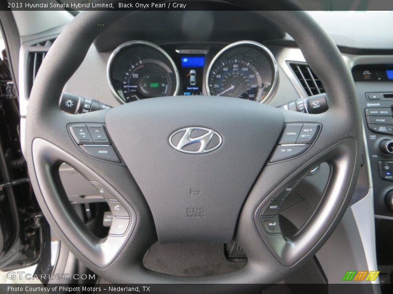 Black Onyx Pearl / Gray 2013 Hyundai Sonata Hybrid Limited
