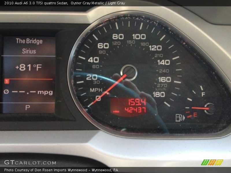 Oyster Gray Metallic / Light Gray 2010 Audi A6 3.0 TFSI quattro Sedan