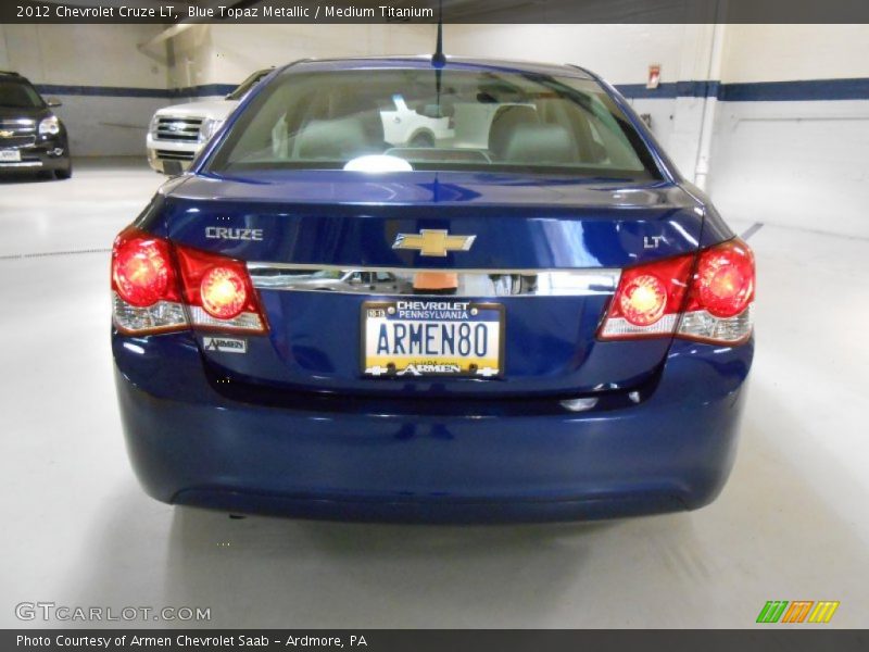 Blue Topaz Metallic / Medium Titanium 2012 Chevrolet Cruze LT