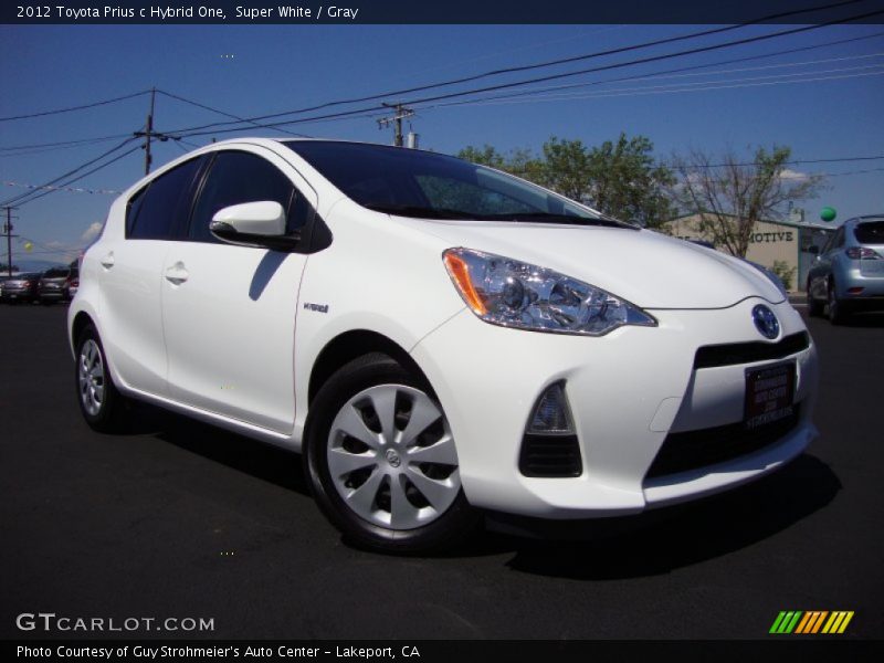 Super White / Gray 2012 Toyota Prius c Hybrid One