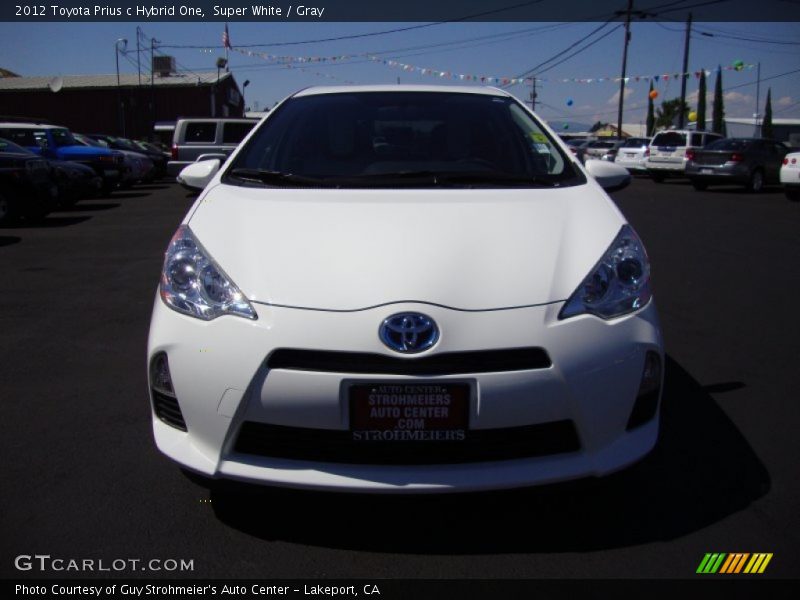 Super White / Gray 2012 Toyota Prius c Hybrid One